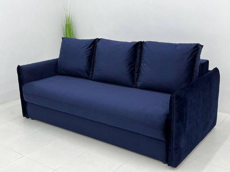 Диван раскладной Woody Франц ортопедичный ЛДСП/дерево/ткань Синий