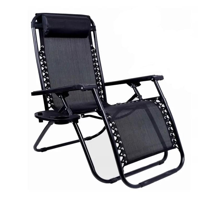 Шезлонг садовый раскладной Черный (2211)