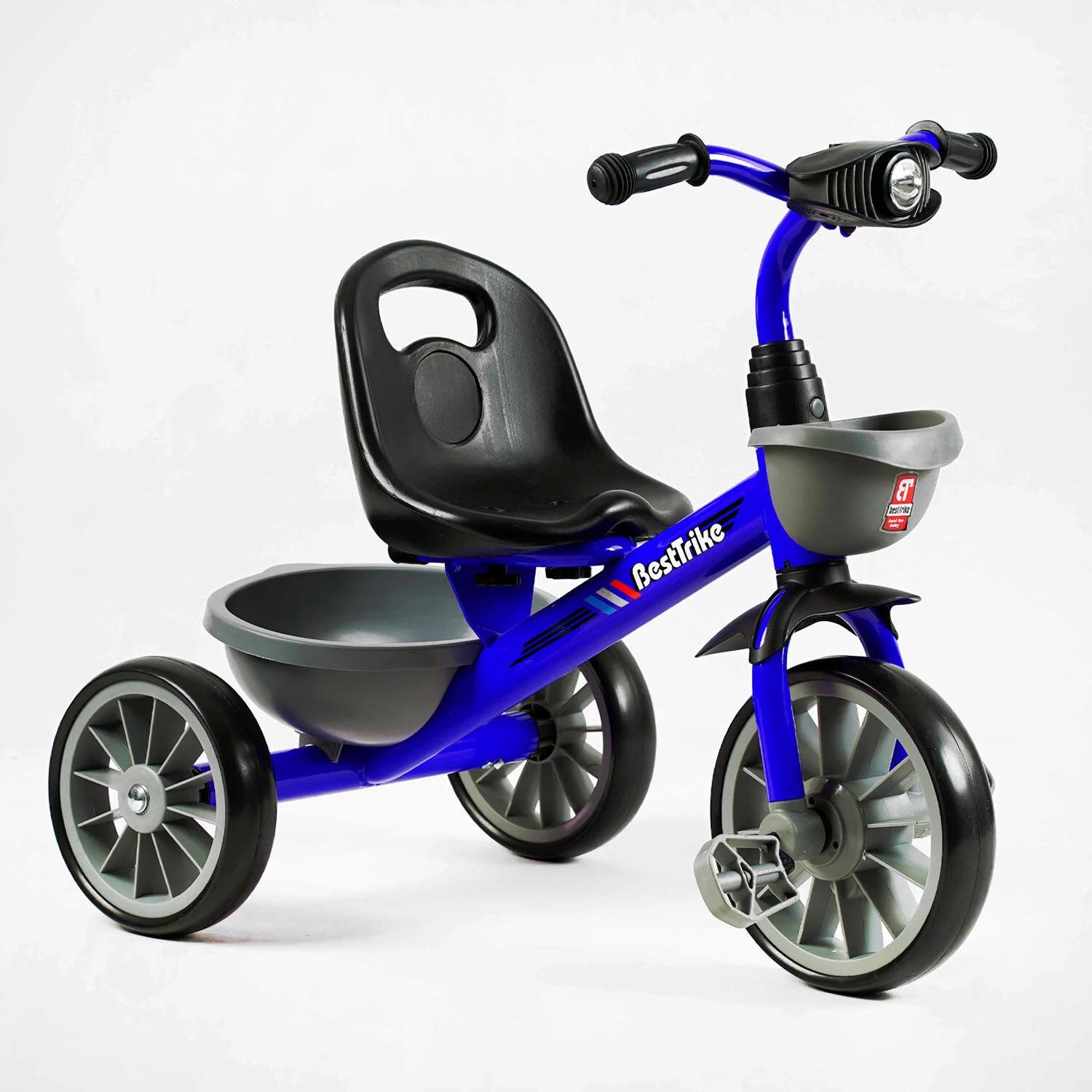 Велосипед дитячий 3-х колісний Best Trike колеса зі спіненої гуми/сталева рама/фара з музикою та світлом 2 кошики Violet (147566)