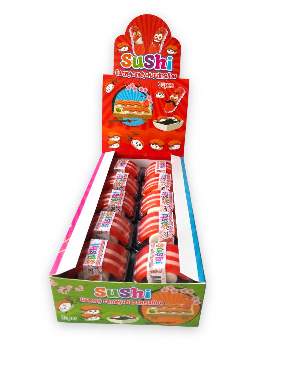 Мармелад жевательный + маршмеллоу Суши-ролл 20 шт. 15 г (00000005543)
