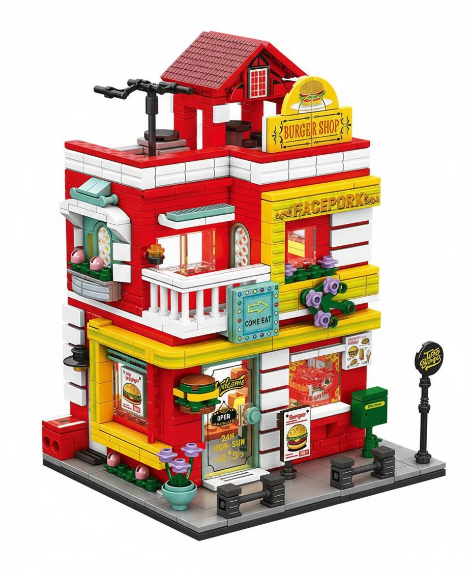 Дитячий конструктор Бургерна Hamburger Shop 705 деталей Різнокольоровий - фото 1 Дитячий конструктор Бургерна Hamburger Shop 705 деталей Різнокольоровий - фото 1