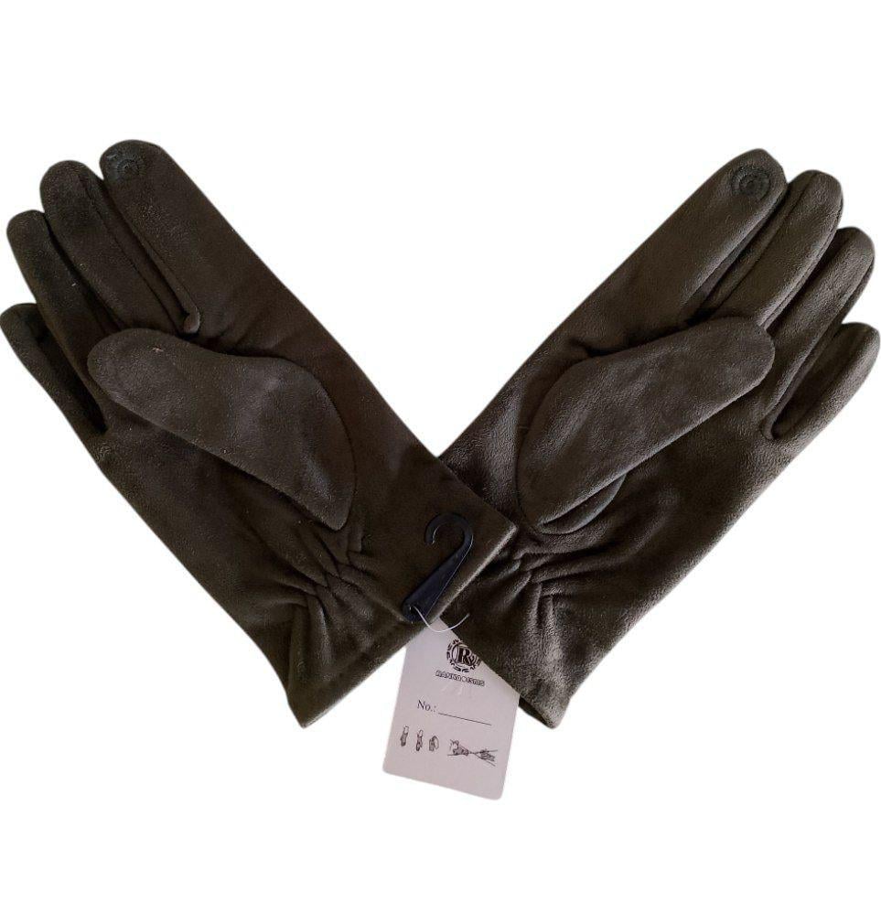 Перчатки сенсорные осень-зима флис L Хаки (43)