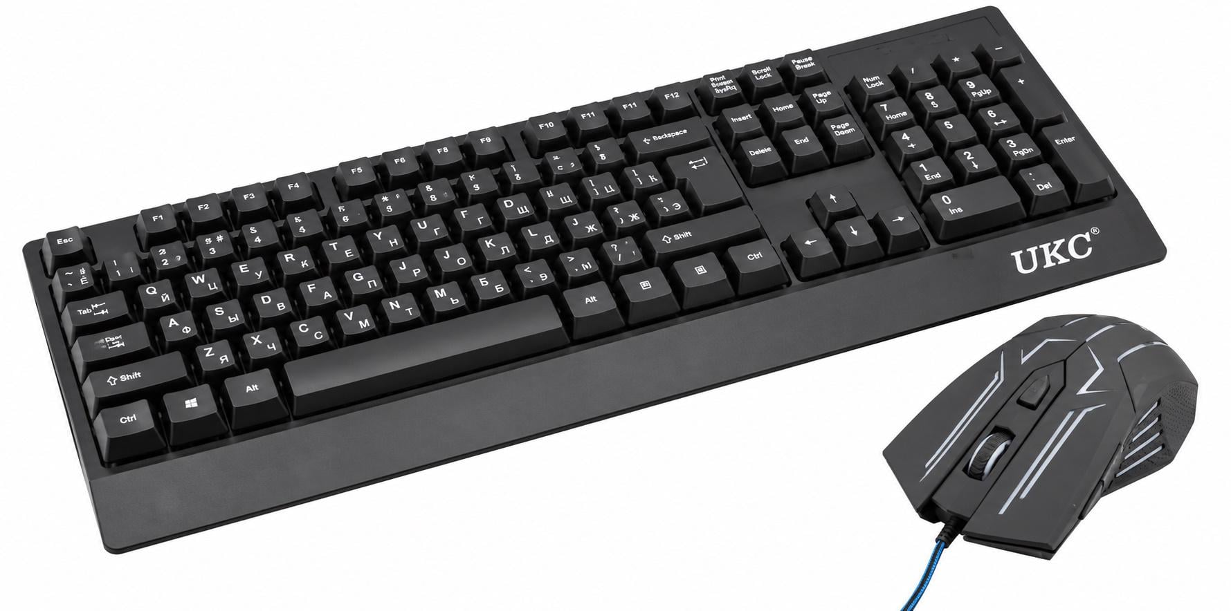 Игровой набор UKC ZEUS M710 клавиатура 104 клавиши EN/RU мембранная и мышь с RGB-подсветкой