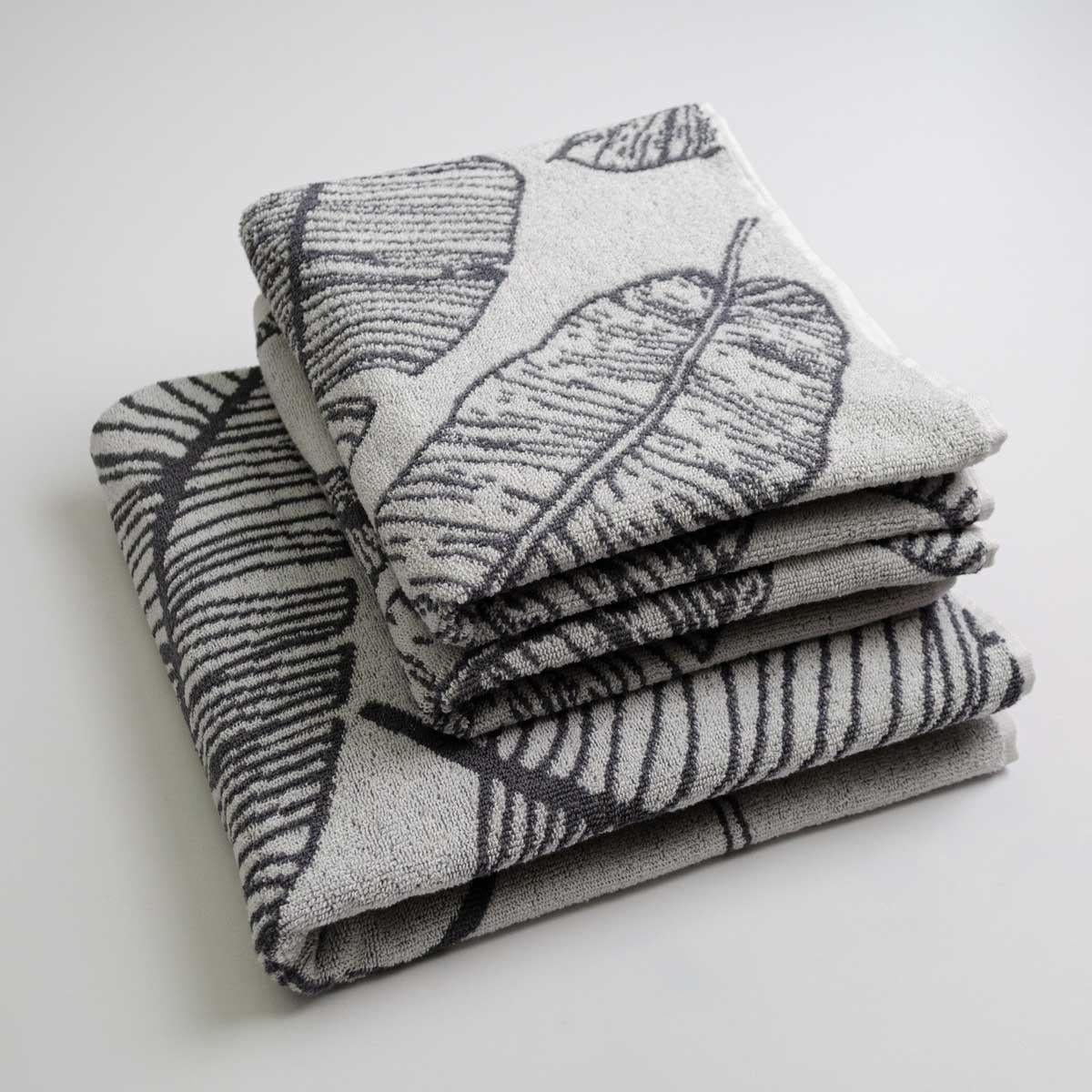 Набор махровых полотенец GM Textile с рисунком перо 400 г/м2 3 шт. Серый (rmf400-k2-grey)