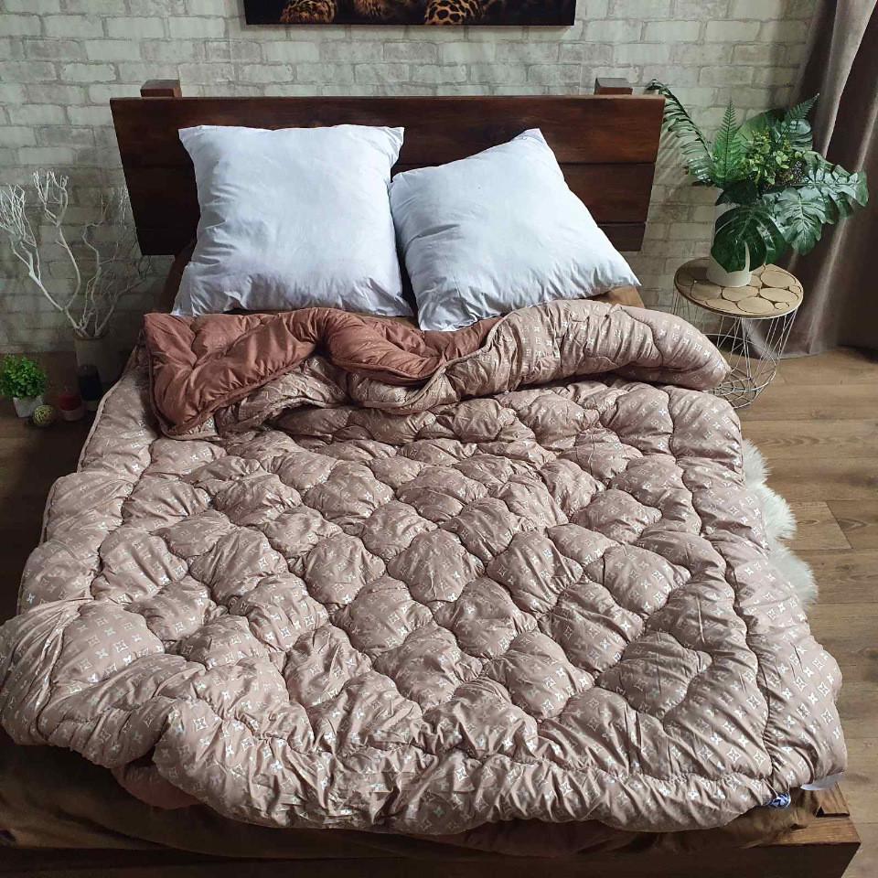 Одеяло двуспальное 4 сезона Бежево-коричневый