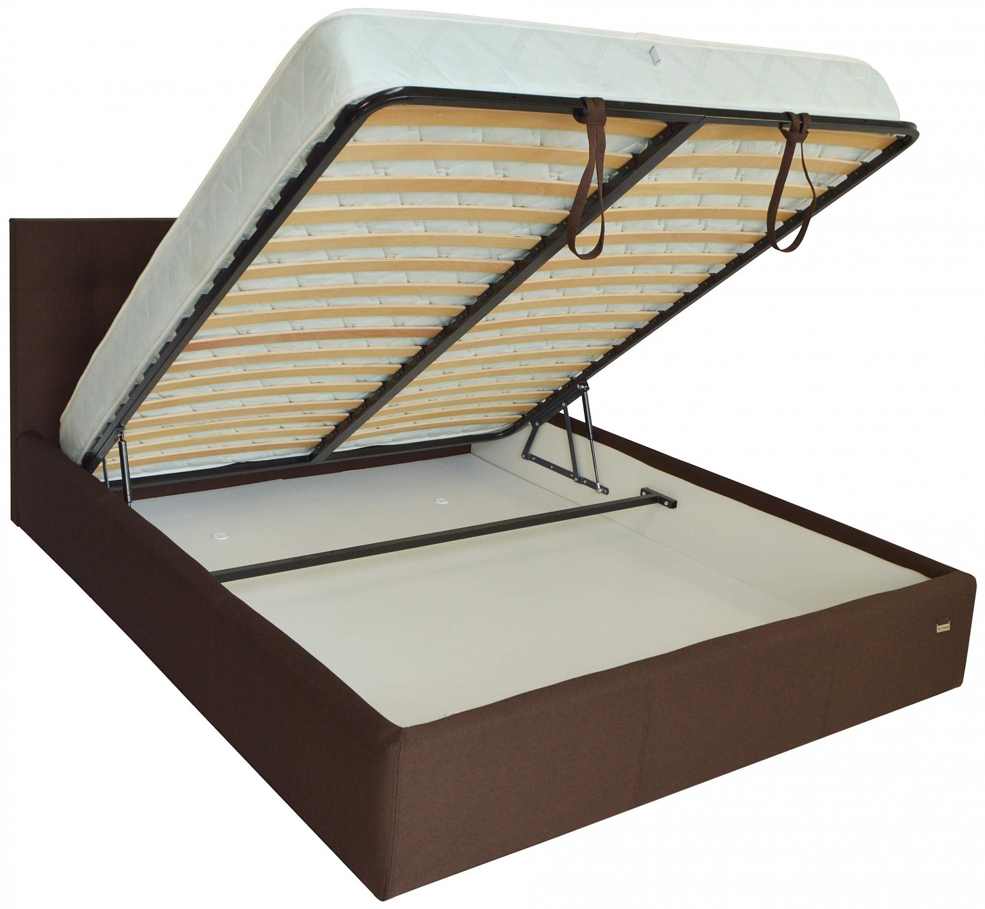 Кровать Двуспальная Chester New Comfort 160 х 190 см Suarez 1010 С подъемным механизмом и нишей для белья Коричневый - фото 4