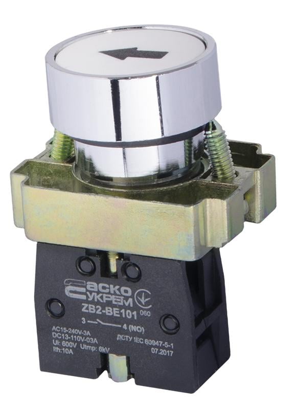 Кнопка управления АСКО-Укрем XB2-BA3341 1NO 22 мм Белый (A0140010063)