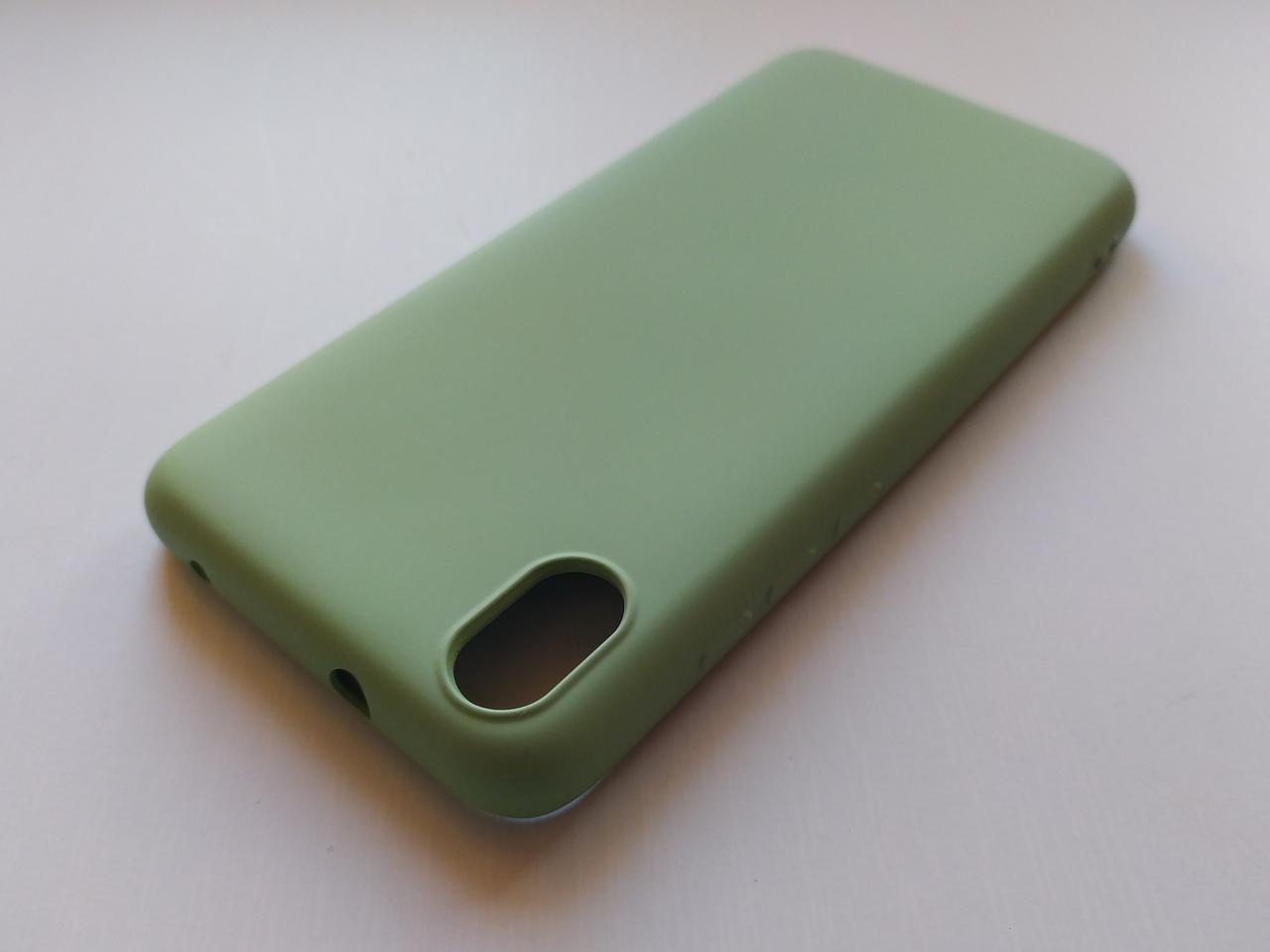 Силіконовий чохол Xiaomi Redmi 7A з мікрофіброю Liquid Silicon Case Хакі Хакі 2289P - фото 6