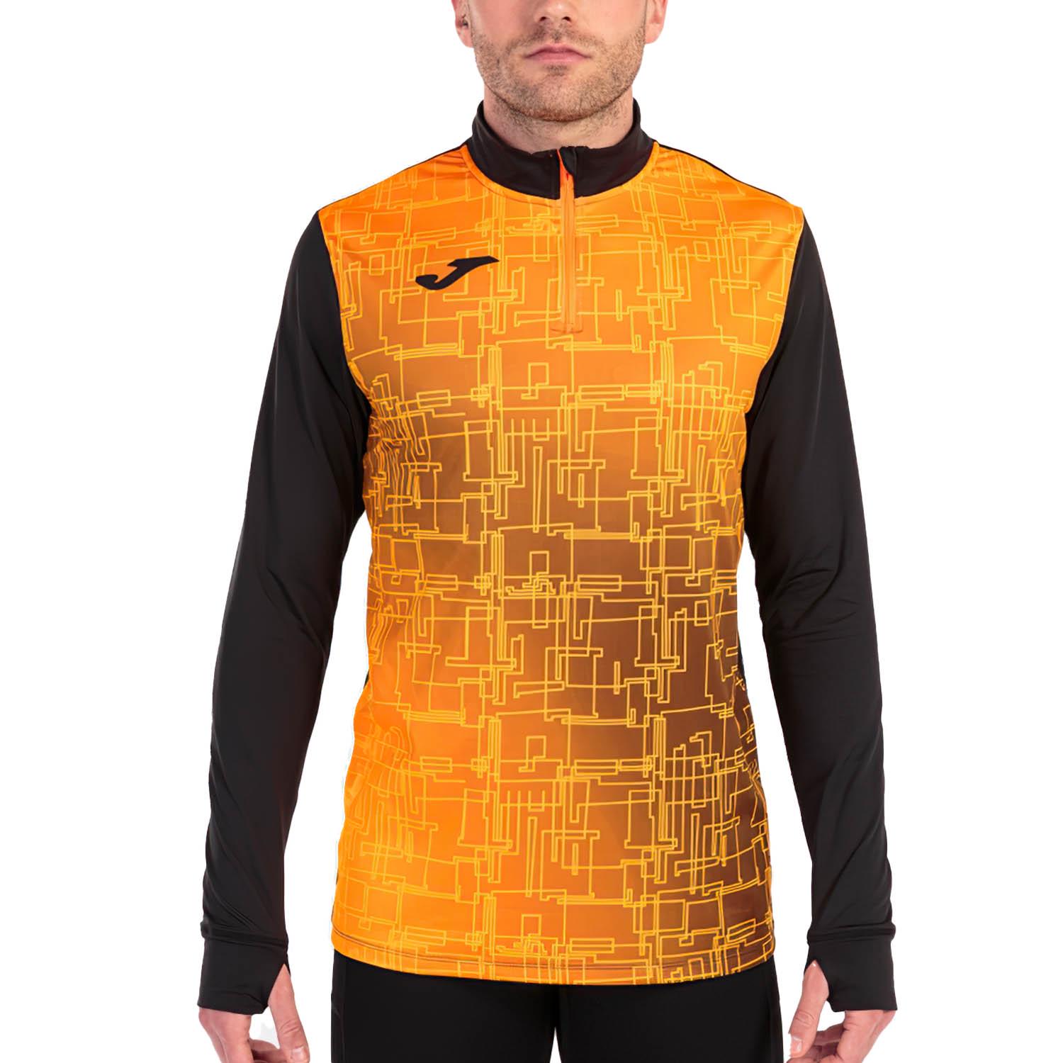 Реглан Joma 101930.108 Elite VIii Sweatshirt M Black/Orange (8424309529536) - фото 1