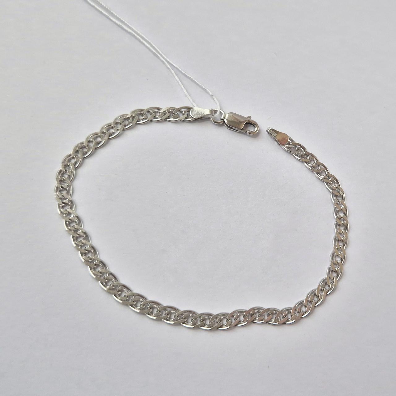 Браслет плоский нонна без камней серебро 925 пробы родированное 3,40 г 18 см (813р2/18)