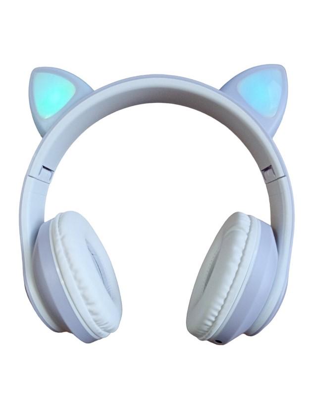 Наушники беспроводные Cat Ear VZV-28M Bluetooth с разноцветной LED подсветкой и кошачьими ушками Сиреневый (f14b5818)