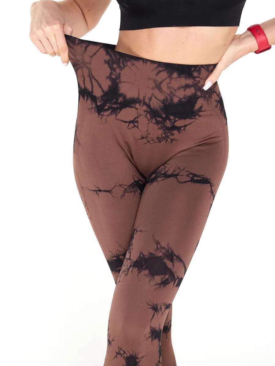 Лосины с эффектом Push Up Push Up мраморные с высокой посадкой для тренировок в спортзал и йоги Коричневый (70040L) - фото 12 Лосины с эффектом Push Up Push Up мраморные с высокой посадкой для тренировок в спортзал и йоги Коричневый (70040L) - фото 12