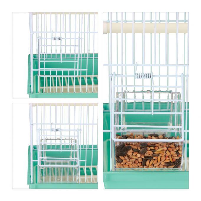 Клетка для домашних птиц Relaxdays с качелями и насестами легкая очистка 49x39,5x32 см - фото 8