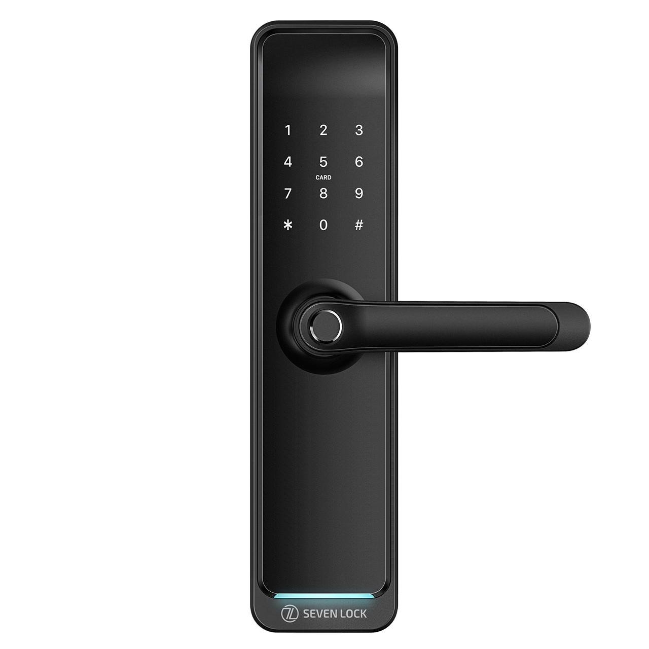 Умный дверной биометрический замок SEVEN LOCK SL-7767BFW Black (SL7767BFWb)