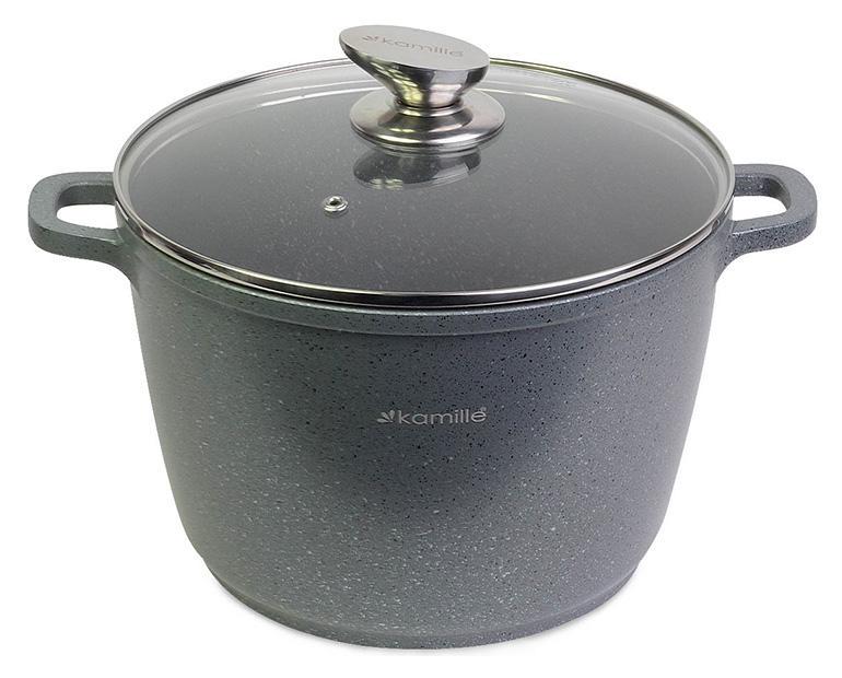Кастрюля Kamille Landes Grey с алюминиевыми ручками 6,2 л
