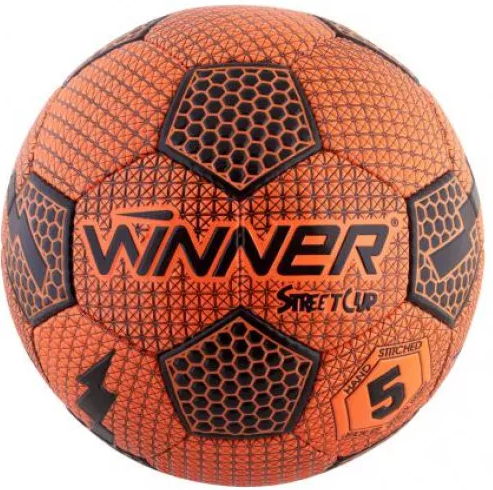 Мяч футбольный №5 Winner Street Cup для игры на асфальте orange/black