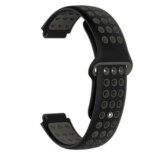Спортивный ремешок с перфорацией Primo для часов Garmin Forerunner/Approach Black/Grey (823832757)