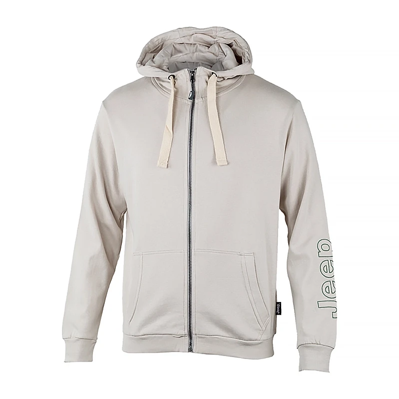 Толстовка чоловіча JEEP HOODED SWEATSHIRT FULL ZIP Sleeve Embroidery S Сірий (O102571-J868 S)