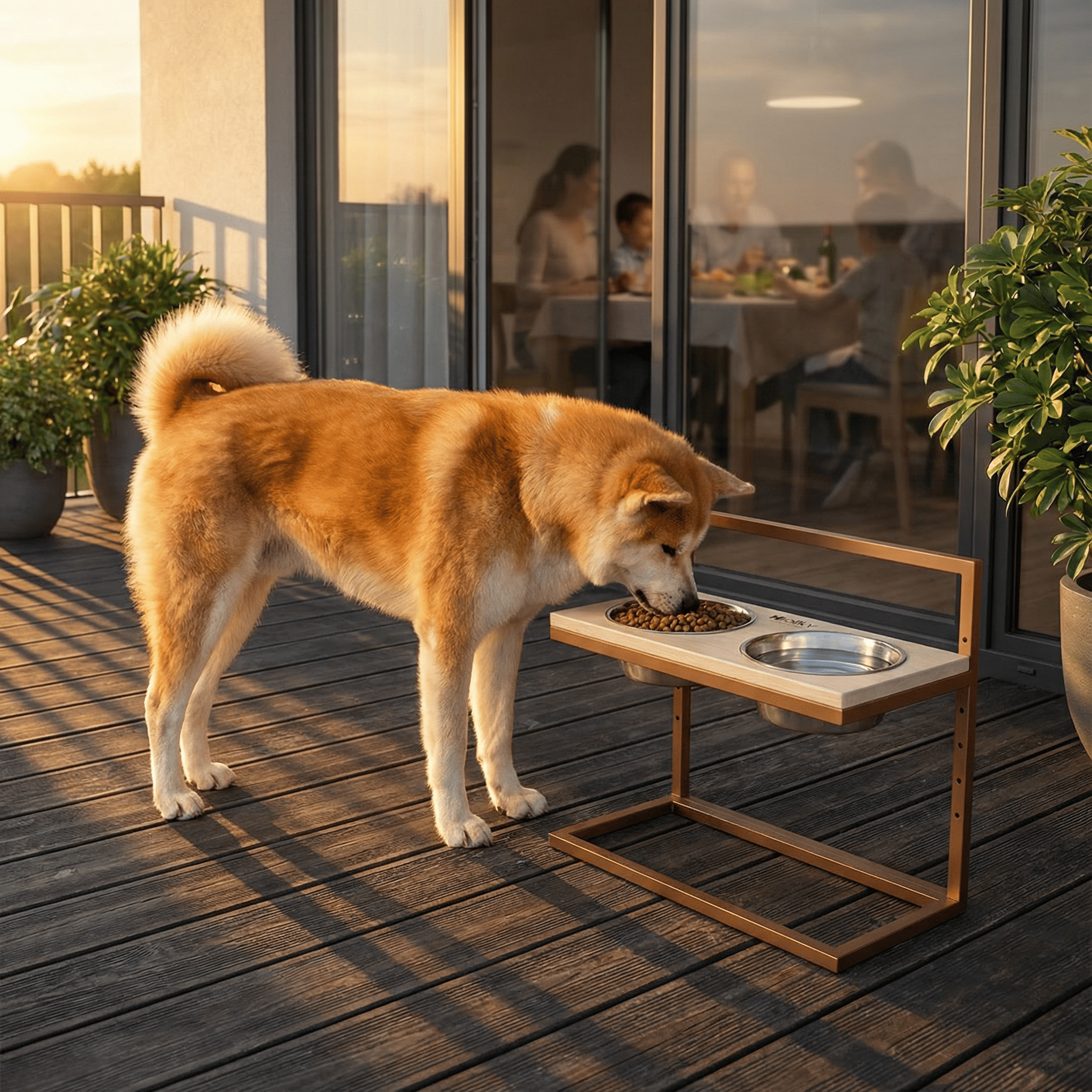 Миски на регулируемой подставке для больших собак Hollky Flex L 2х1,8 л (FL-502850-GLWH)