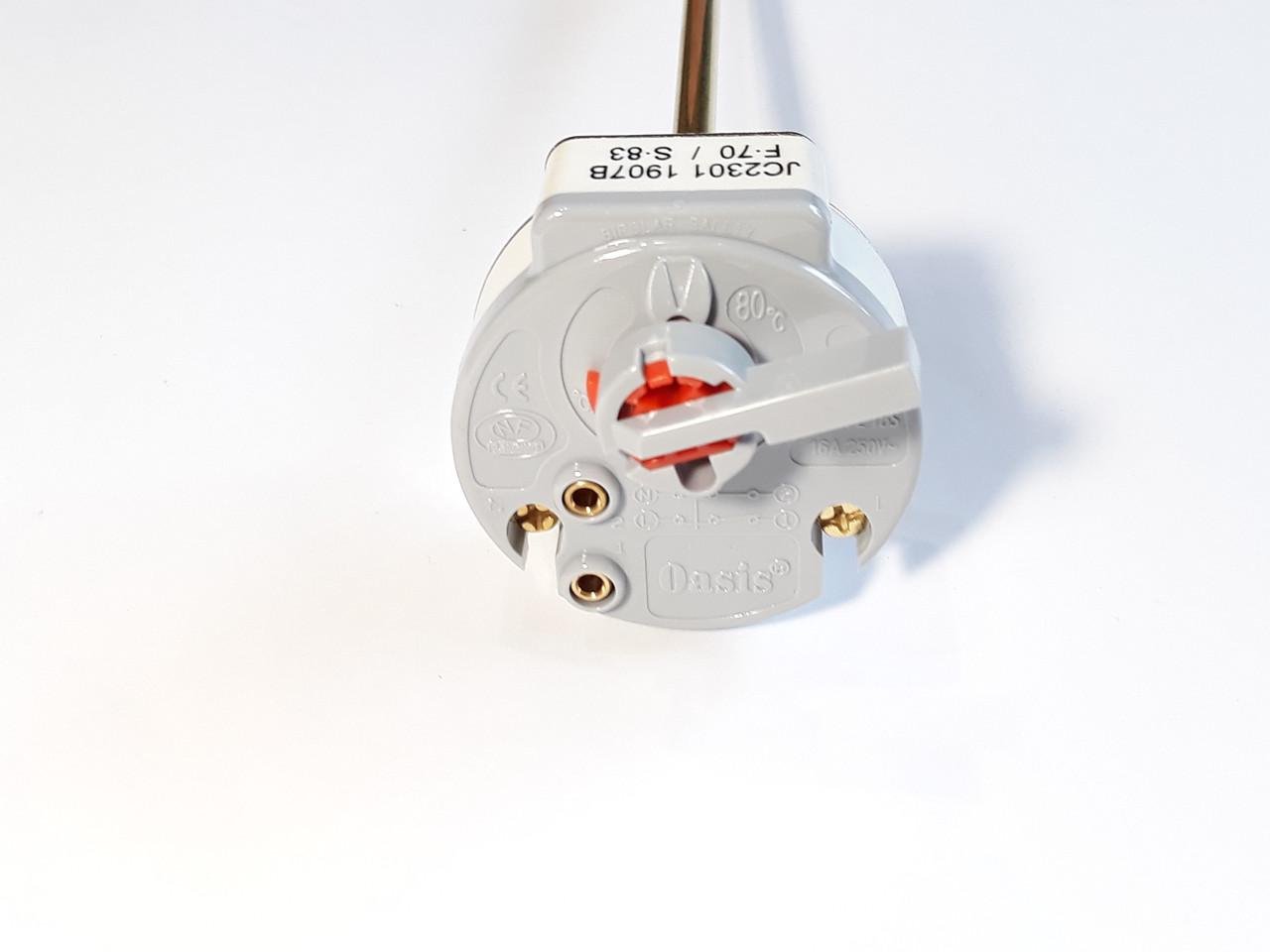 Терморегулятор для бойлера Oasis 16А с защитой и флажком Серый (0888) - фото 3 Терморегулятор для бойлера Oasis 16А с защитой и флажком Серый (0888) - фото 3