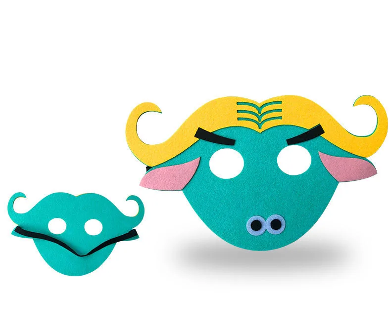 Маска буйвола детская из фетра One size Разноцветный (667521) - фото 2 Маска буйвола детская из фетра One size Разноцветный (667521) - фото 2