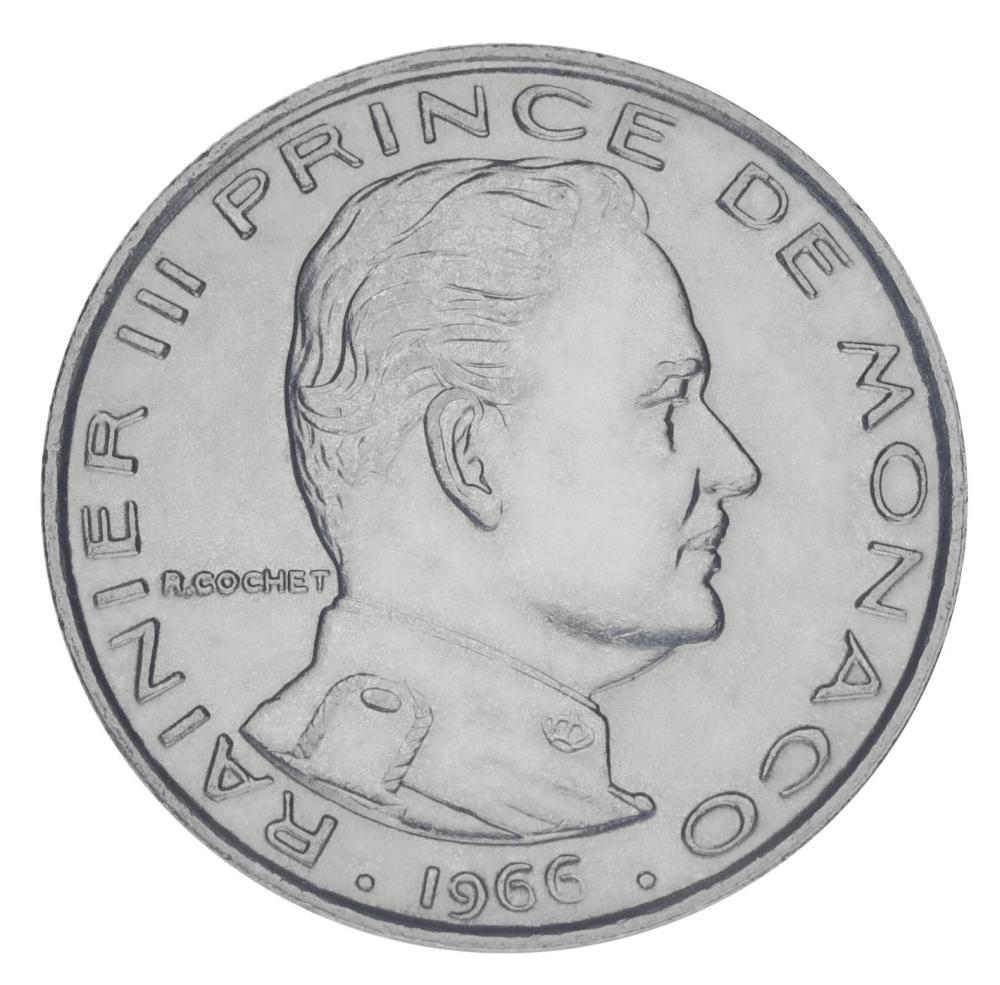 Коллекционная монета Монако 1 франк 1966 F-VF (М20441)