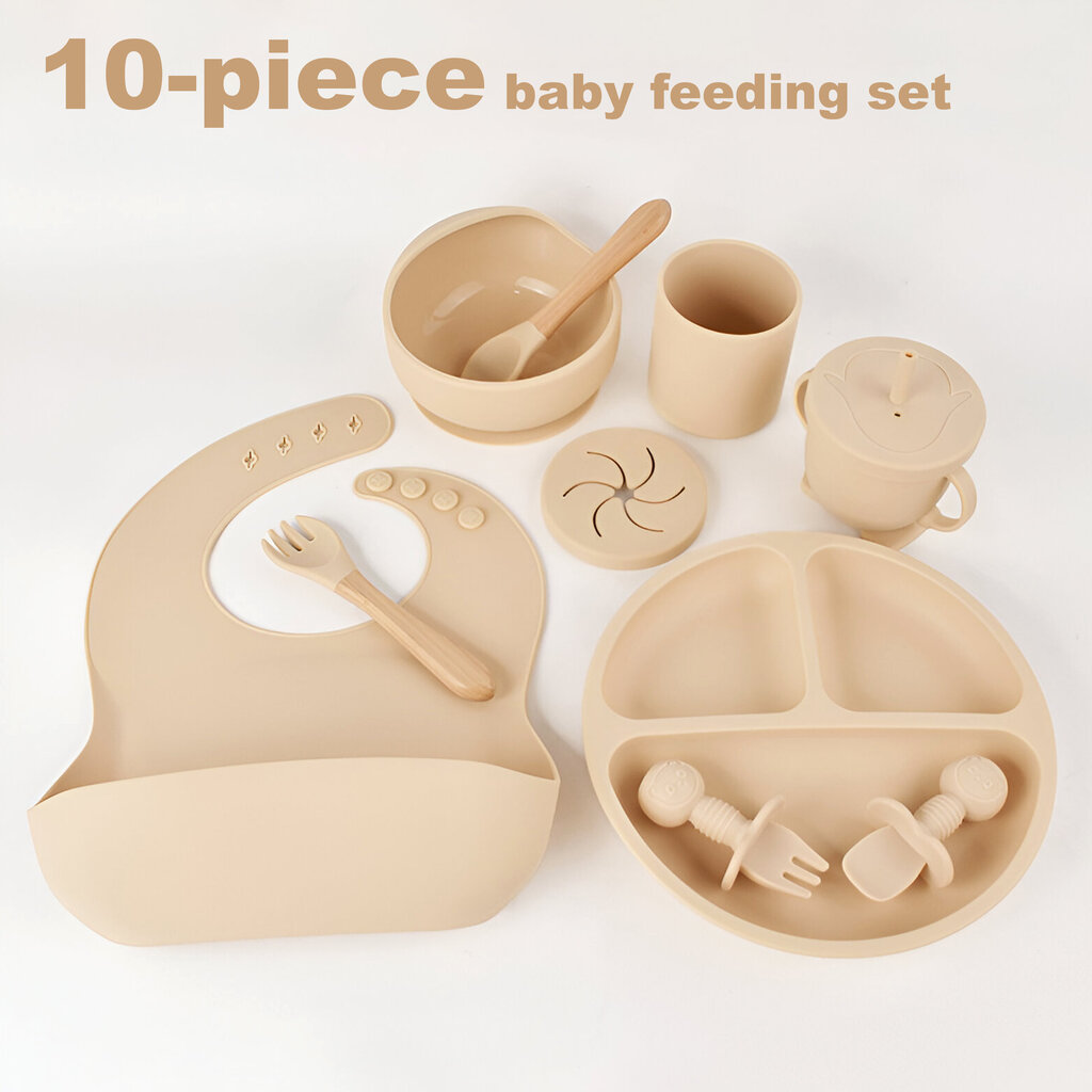 Набор детской посуды для кормления 10 предметов из силикона - фото 2 Набор детской посуды для кормления 10 предметов из силикона - фото 2