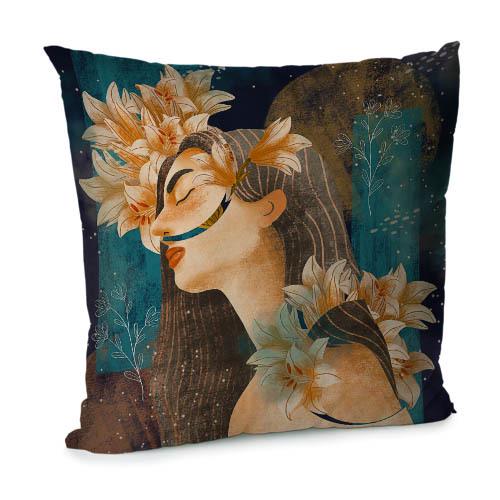 Подушка диванна з оксамиту Presentville Floral woman 45x45 см (45BP_21M011)