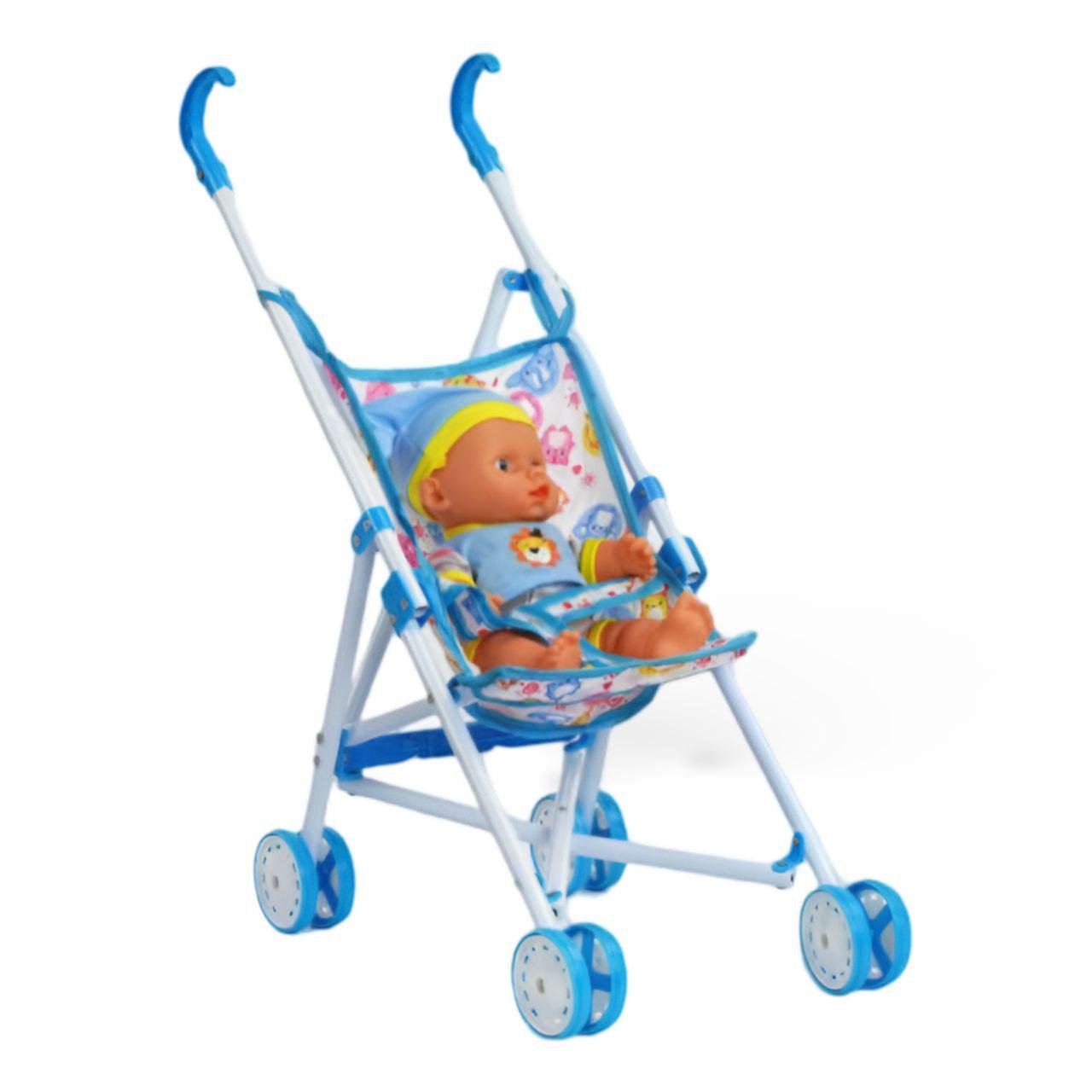 Тележка с пупсом L 8037 B4 28 см Голубой (28794989)