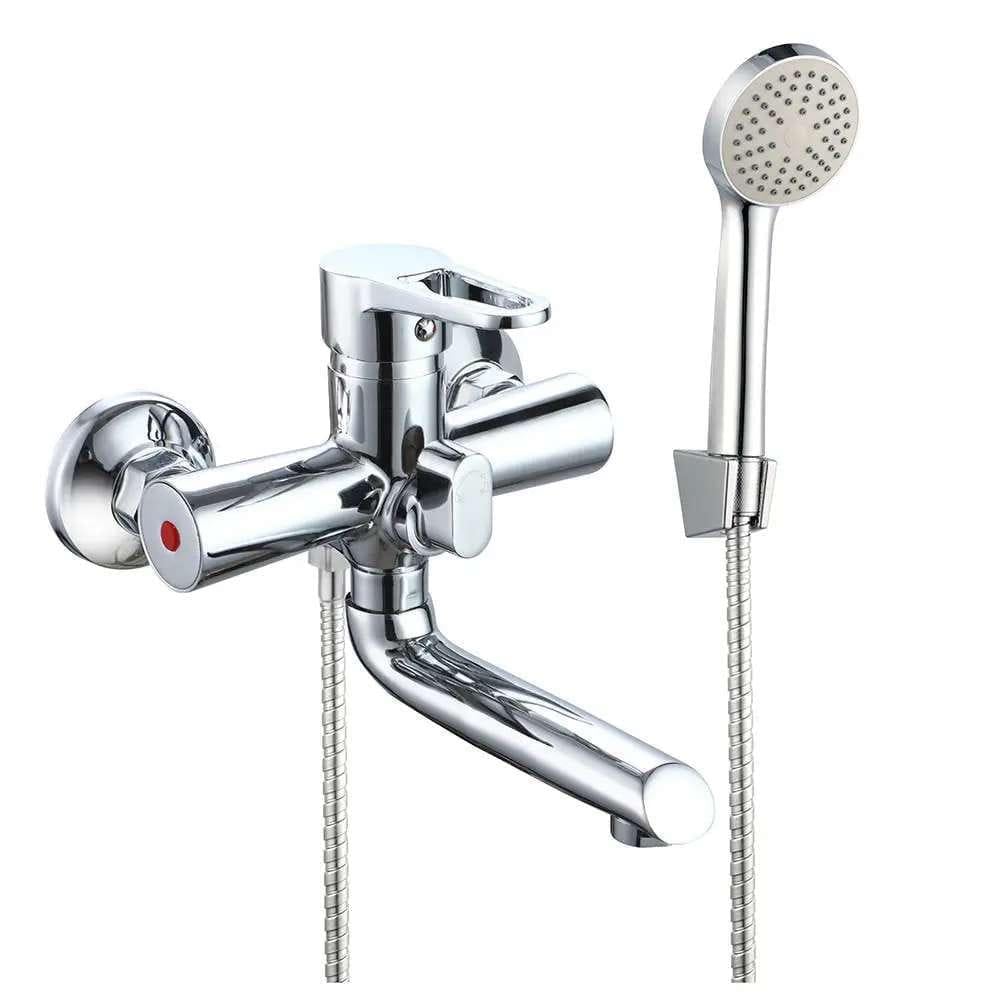 Смеситель для ванны Wezer VRL310-01 однорычажный с ручной лейкой Хром (SQ-1056325)