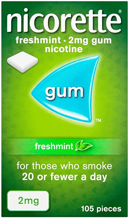 Нікотинова жувальна гумка Nicorette Freshmint gum з м'ятним смаком 2 мг 105 шт.