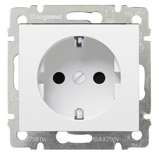 Розетка с защитными шторками Legrand Valena Classic 16А 70x70 мм Белый (774222)