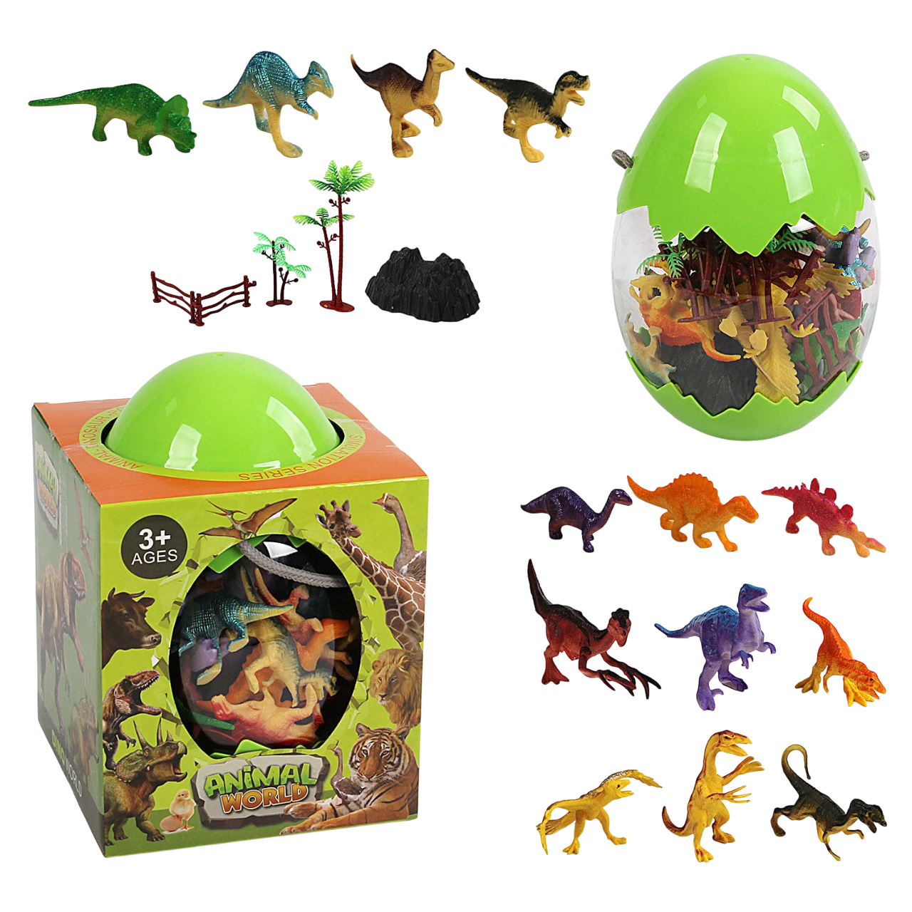 Игровой набор динозавров/деревья/гора/забор Multicolor (152889) - фото 2