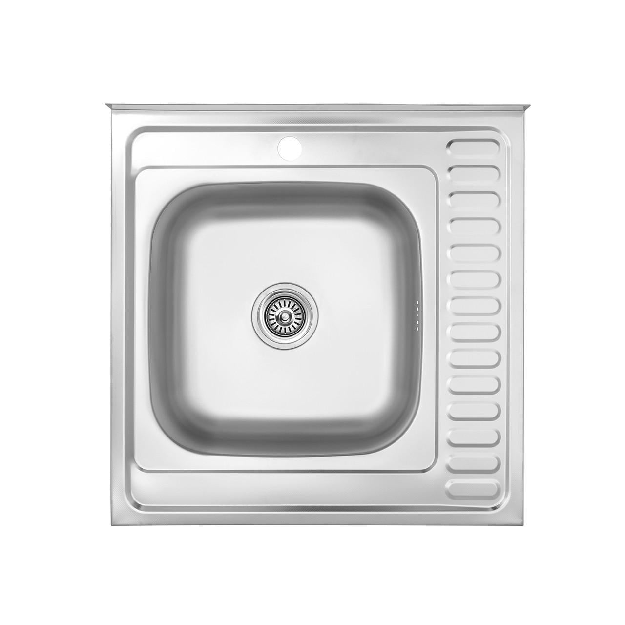 Мойка для кухни накладна Kroner KRP Dekor 6060L 0,6 мм