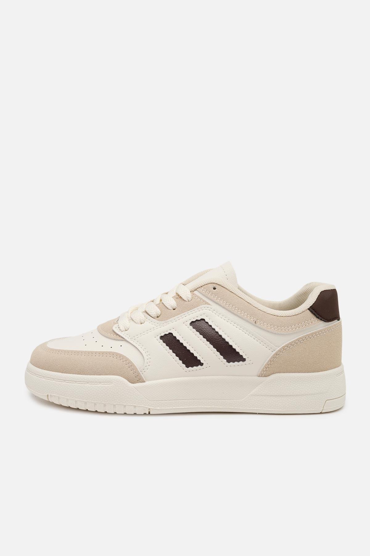 Кеди жіночі на плоскій підошві р. 35 Молочний (SKT001032378)