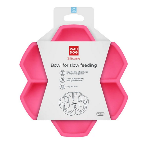 Миска для повільного годування Collar WAUDOG Silicone 750 мл Рожевий (Collar23547)