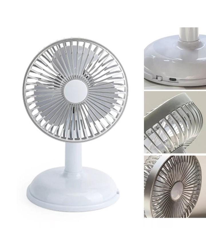 Вентилятор Simple desktop fan KD197 настольный портативный с работой от USB Светло-серый - фото 5