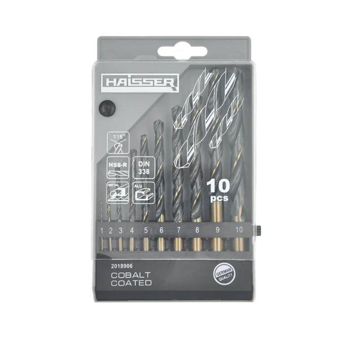 Набір свердел по металу Haisser 2018906 кобольтове покриття HSS 10 од. (2018906)