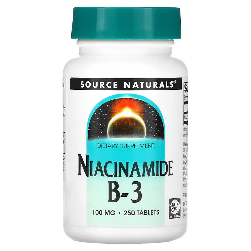 Ниацинамид Source Naturals Niacinamide B-3 100 мг 250 таблеток