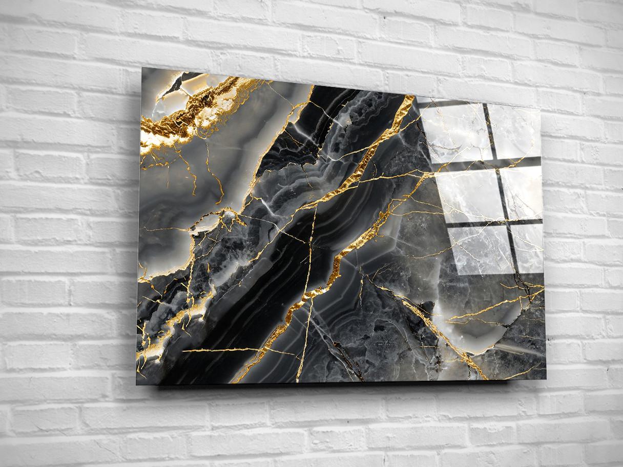 Картина на стекле NovellaPrint Абстракция золота в камне 75х50 см (146.2)