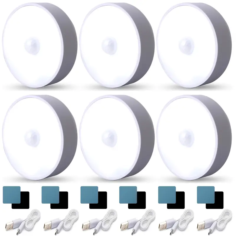 Ночник беспроводной с датчиком движения 6 шт. Белый холодный (20077)