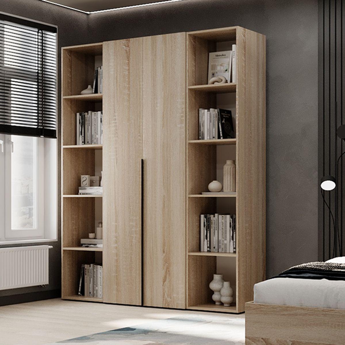 Шкаф распашный AiH Light №15 2-дверный с полками и штангой для одежды 160x220x50 см Дуб Сонома (LTK01513000000)