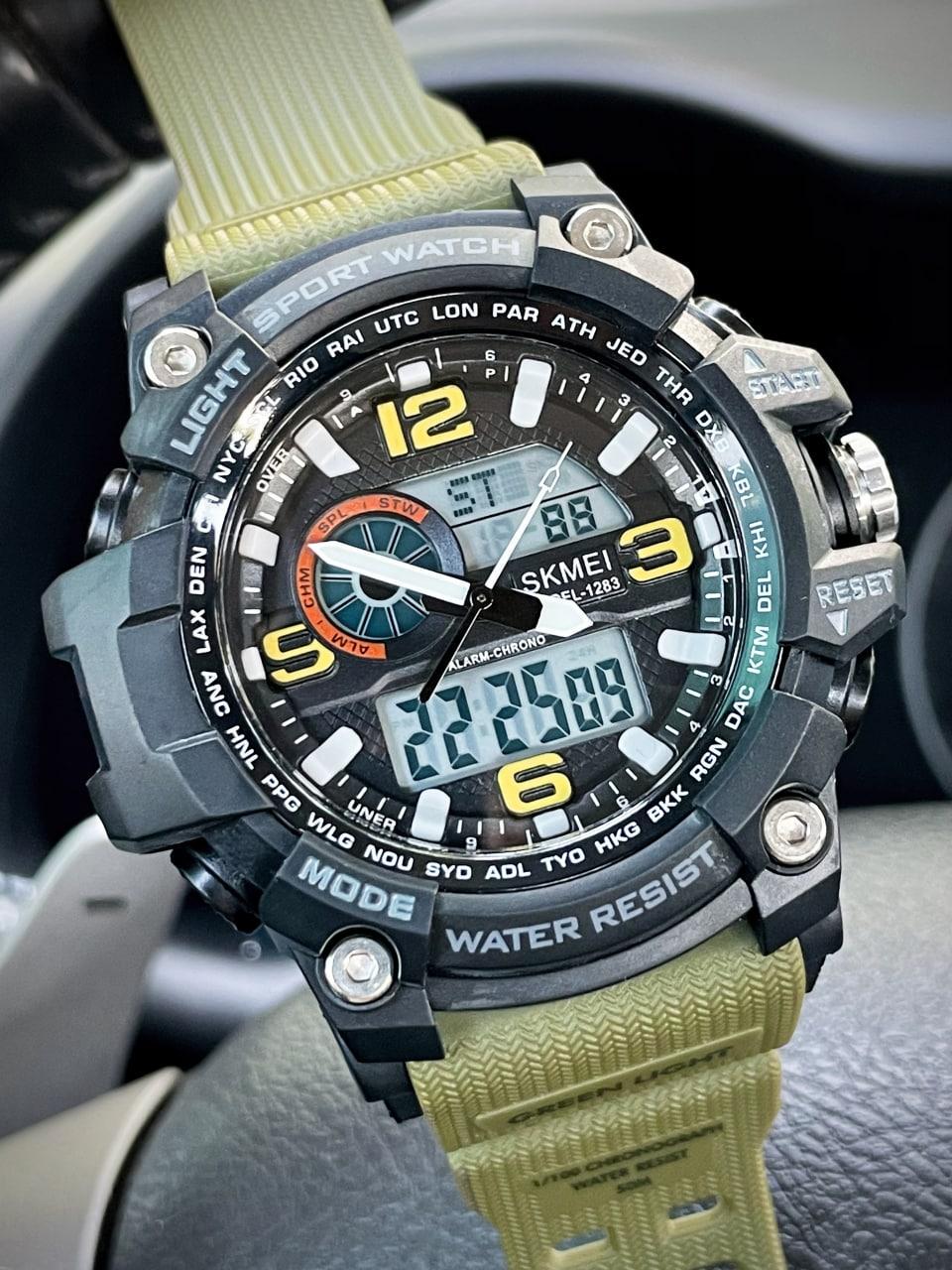 Наручные часы мужские Skmei военные с подсветкой водостойкие Зеленый (1283) - фото 8 Наручные часы мужские Skmei военные с подсветкой водостойкие Зеленый (1283) - фото 8