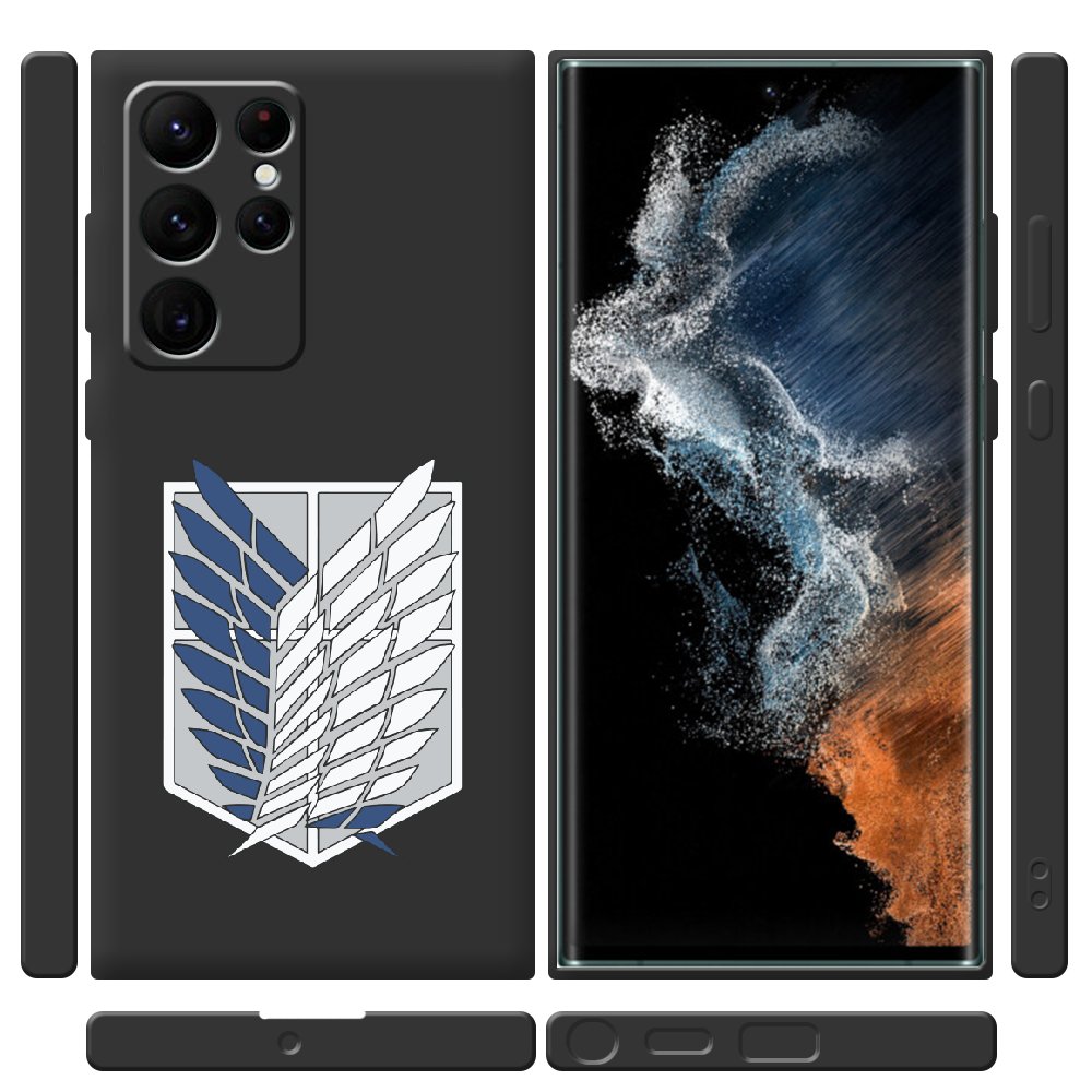 Чехол BoxFace Samsung Galaxy S22 Ultra (S908) Атака Титанов Крылья Свободы Черный силикон (44181-bk88-44382) - фото 2