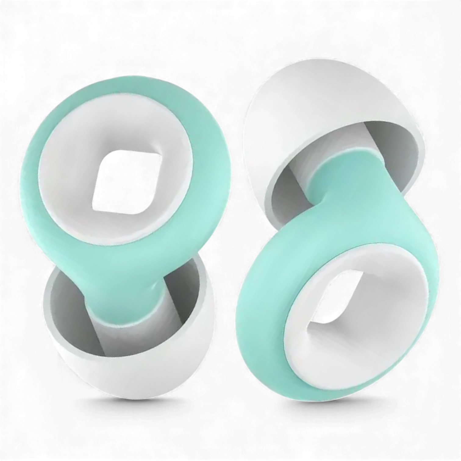 Беруши для плавания силиконовые с акустическим фильтром Бело-зеленый