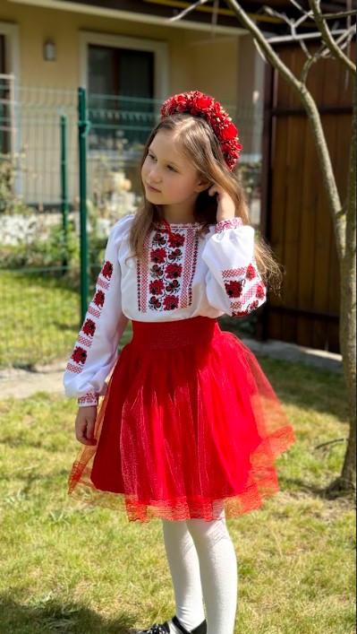 Костюм вышиванка для девочки 116 см Белый/Красный - фото 2 Костюм вышиванка для девочки 116 см Белый/Красный - фото 2