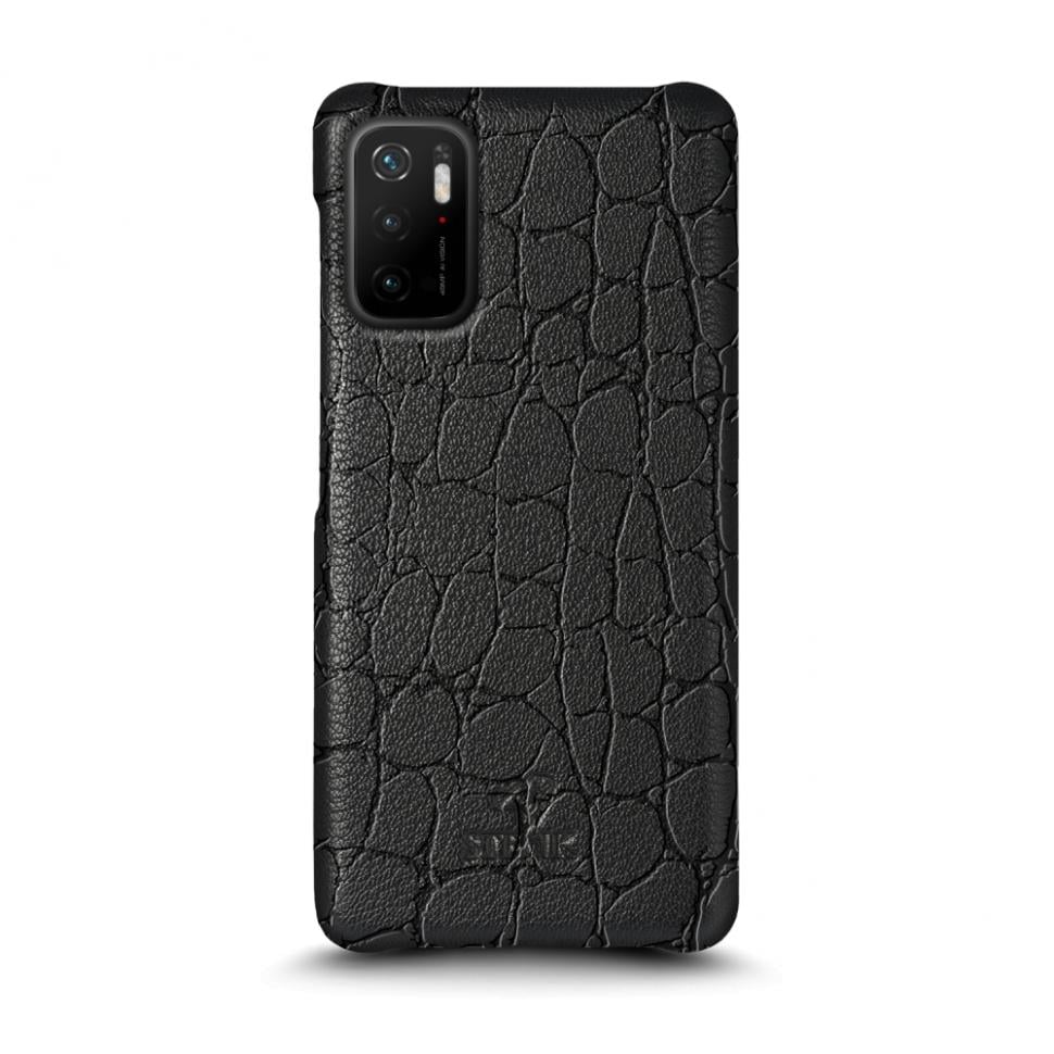 Кожаная накладка Stenk Reptile Cover для Xiaomi Poco M3 Pro Черный (70212)