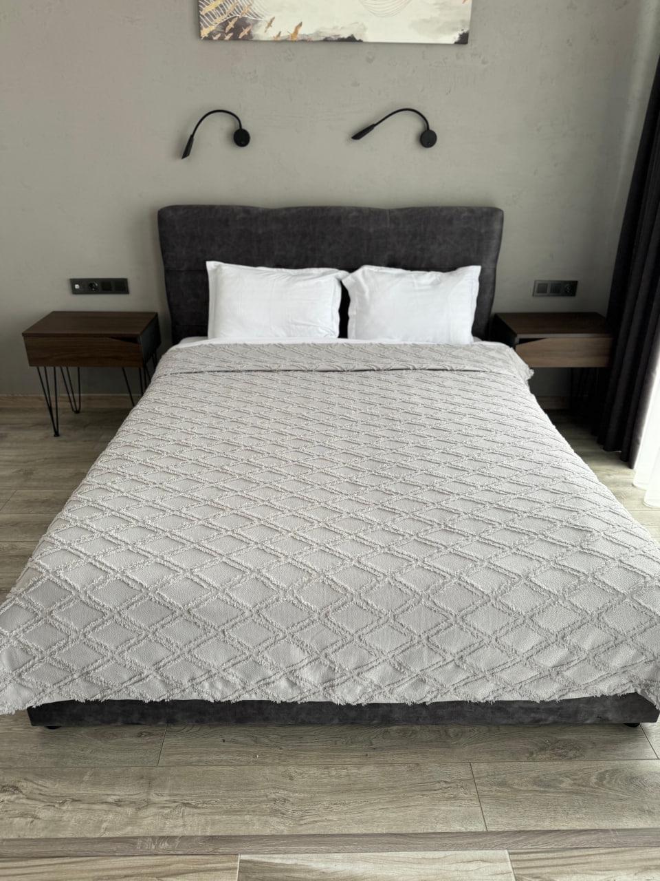 Покрывало Скания 100% коттон 140х250 см Серый