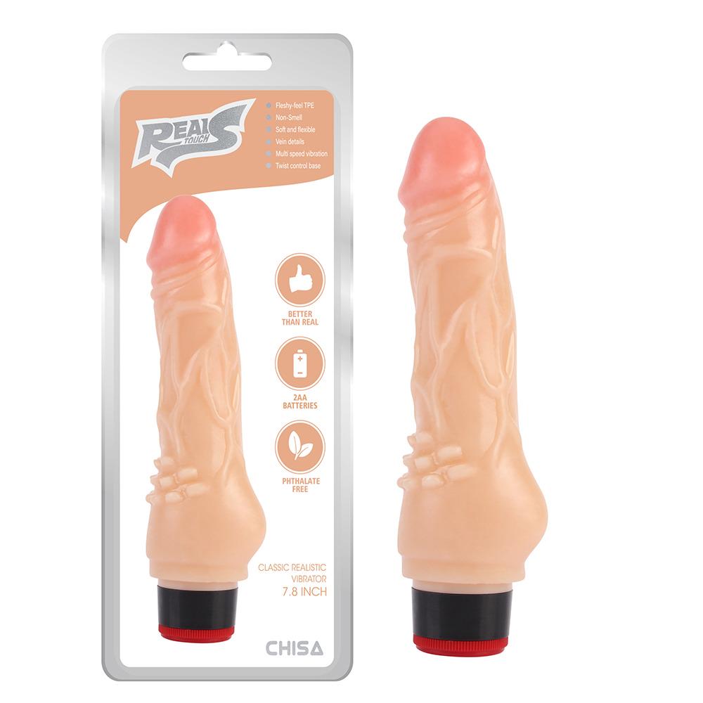 Вибратор реалистичный Chisa Real Touch S на батарейках Бежевый (474708 / CN-101847670)