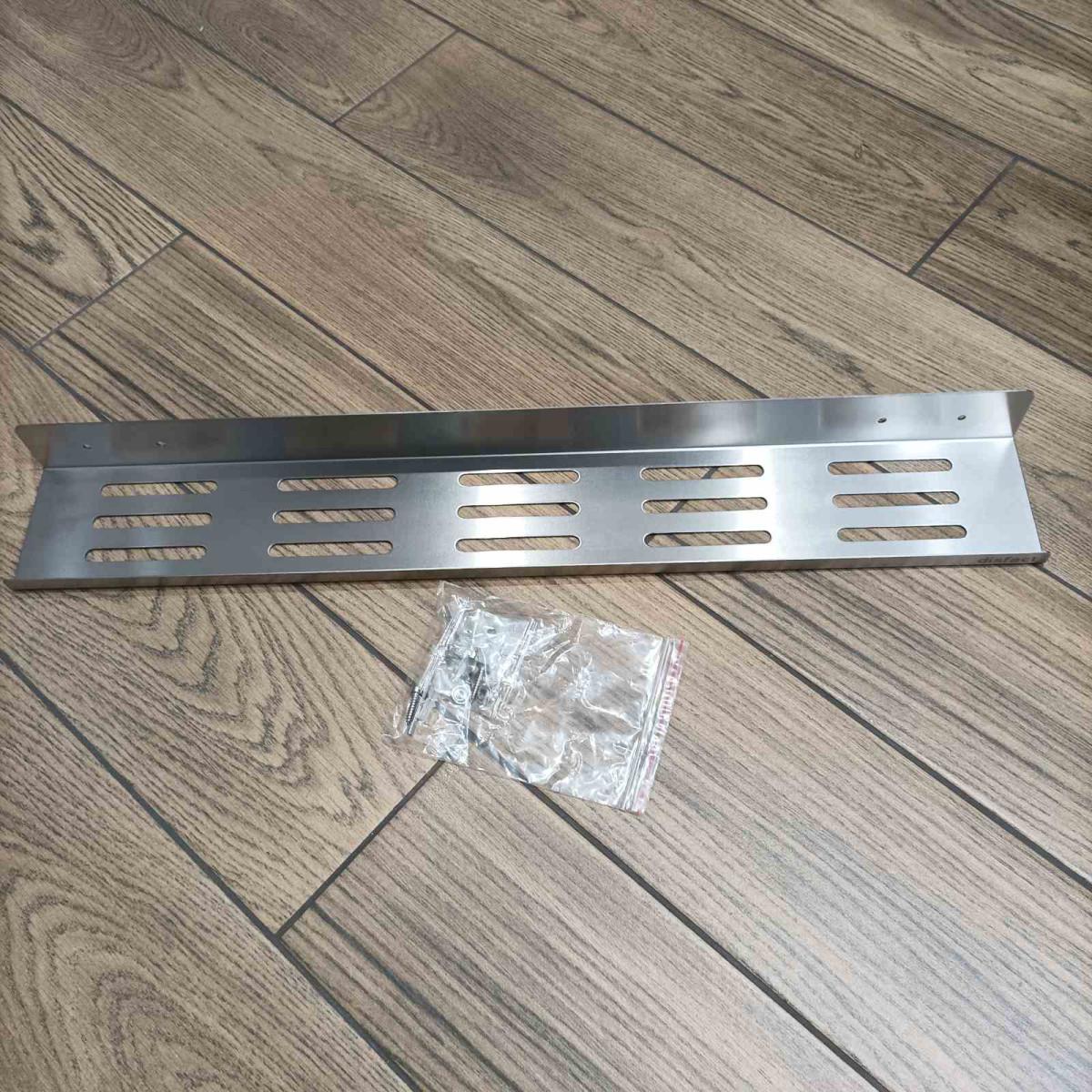 Поличка для ванной кімнати Disfact HL-65 L-форми довга пряма відкрита з товстої нержавіючої сталі 65 см Сріблястий матовий (3328) - фото 12